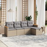 vidaXL 5-dijelni set vrtnih sofa s jastucima bež od poliratana Cijene