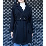 Gemre Elegant Black Oversized Belted Coat Bahera | shoptok.hr
