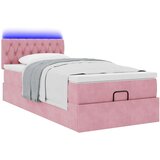 vidaXL Otomanski posteljni okvir z vzmetnico roza 100x200 cm žamet | Shoptok.si