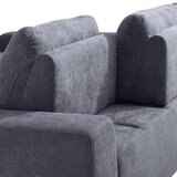 Hom`in sedežna garnitura, gladka tkanina temno siva | Shoptok.si