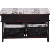 Kondela Klop z blazino, 2 košari, temno rjava/bež/vzorec, SEAT BENCH 3 | Shoptok.si