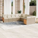 vidaXL 10-dijelni set vrtnih sofa s jastucima bež od poliratana | shoptok.hr