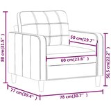  Fotelja siva 60 cm od umjetne kože | shoptok.hr