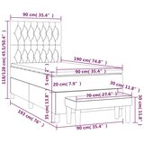  Krevet s oprugama i madracem smeđesivi 90x190 cm od tkanine | shoptok.hr