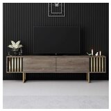 Hanah home TV polica Gold Line Walnut Black