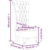  Stolica s visokim naslonom svjetlosiva baršunasta s gumbima | shoptok.hr