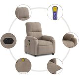  Električni masažni naslonjač smeđesivi od mikrovlakana | shoptok.hr
