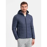 Ombre Men's quilted bagged jacket - navy blue cene