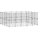  Ograda za hišne ljubljenčke s 36 paneli črna 35x35 cm jeklo, (20802333) | Shoptok.si