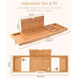 ADOV raztegljiva bambusova polica za kopalno kad - 104cm | Shoptok.si