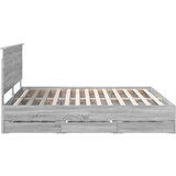  Konstrukcija postelje s predalom Siva Sonoma 200 x 200 cm, (5000121147) | Shoptok.si