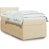  Okvir kreveta s oprugama i madrac krem 80x200 cm od tkanine | shoptok.hr