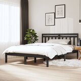  Posteljni okvir siv iz trdnega lesa 150x200 cm 5FT Cene