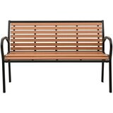  Vrtna klupa crno-smeđa 116 cm od čelika i WPC-a | Eponuda.com