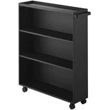 Crni metalni regal na kotačima 59x70x16 cm Tower –