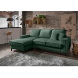 P & B KOTNA SEDEŽNA GARNITURA, rebrasti žamet temno zelena | Shoptok.si