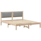  Posteljni okvir z oblazinjenim vzglavjem Svetlo siva, (5000084477) | Shoptok.si
