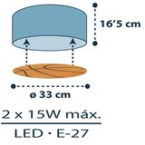 Dalber 41746 - Dečije plafonsko svetlo BASKET 2xE27/15W/230V | Eponuda.com