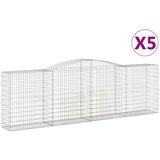  Obokane gabion košare 5 kosov 400x50x120/140cm pocinkano železo | Shoptok.si
