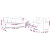  2-dijelni set sofa s jastucima krem baršunasti | shoptok.hr