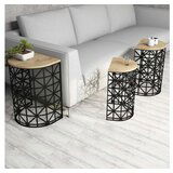 Hanah home Set klub stočića Stil Metal Ferforje, 3 komada, Hrast | ePonuda.com