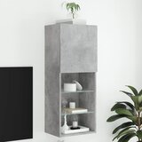 TV ormarić s LED svjetlima siva boja betona 40,5x30x102 cm | shoptok.hr