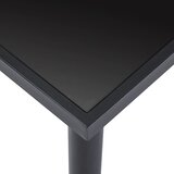  Blagovaonski stol crni 160 x 80 x 75 cm od kaljenog stakla | Eponuda.com