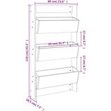  Zidna sadilica s 3 razine 60 x 18,5 x 110 cm masivna borovina | shoptok.hr