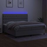  Box spring s madracem LED svjetlosivi 200x200 cm tkanina | shoptok.hr