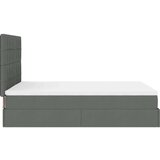 vidaXL Otomanski posteljni okvir z vzmetnico siv 140x200 cm blago Cene