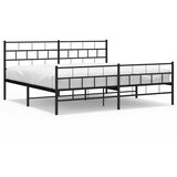  Metalni okvir kreveta uzglavlje i podnožje crni 193x203 cm | Eponuda.com