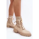 Boto Women's lace-up ankle boots with sock in light beige Gentiana | shoptok.hr