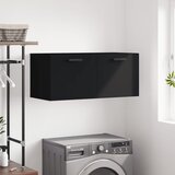vidaXL Stenska omarica črno 80x36,5x35 cm inženirski les Cene