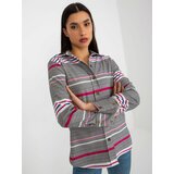 Fashion Hunters White and pink lady's striped and checked shirt Cene