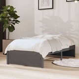  Posteljni okvir siv iz trdnega lesa 75x190 cm 2FT6, (20643607) | Shoptok.si