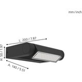 Eglo brianza spoljna zidna lampa/1, led, 4,8w, 450lm, ip44, liveni aluminijum/crna | Eponuda.com