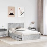  Konstrukcija postelje s predalom Betonsko siva 135 x 190 cm, (5000103930) | Shoptok.si