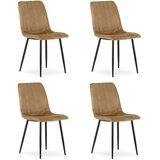 Lava stolica - smeđi baršun / crne noge x 4 | shoptok.hr