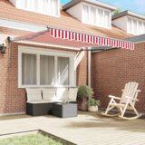 vidaXL Automatska uvlačiva tenda crvenih i bijelih pruga 300x250 cm | shoptok.hr