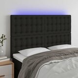  LED uzglavlje crno 144x5x118/128 cm od tkanine | shoptok.hr