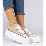 D/CEO marka niezdefiniowana Beige women's high-soled sneakers Selina | shoptok.hr