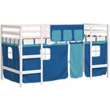  The Living Store Otroški pograd z zavesami moder 90x190 cm trdna borovina - Otroški Pograd, (21448665) | Shoptok.si