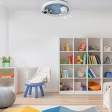  LED dečija prigušiva stropna lampa sa ventilatorom LED/48W/230V 3000/4000/6000K plava | Eponuda.com
