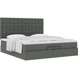 vidaXL Otomanski posteljni okvir z vzmetnicami siv 200x200 cm blago | Shoptok.si