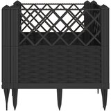  Vrtna sadilica s klinovima siva 43,5x43,5x43,5 cm PP | shoptok.hr