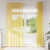 Voile zavjese s džepovima za šipke 2 kom žute | shoptok.hr