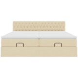  Otomanski okvir kreveta s madracima krem 200x200cm od tkanine | shoptok.hr