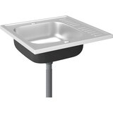  Kuhinjski sudoper s cjedilom srebrni 600 x 600 x 155 mm čelični | shoptok.hr