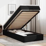 Maison Chic Otomanski Posteljni okvir - Enojna postelja - Postelja za odrasle z vzmetnico črn 100x200 cm um. usnje-J2163, (21769718) | Shoptok.si