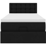vidaXL Otomanski posteljni okvir z vzmetnico črn 80x200cm um. usnje | Shoptok.si